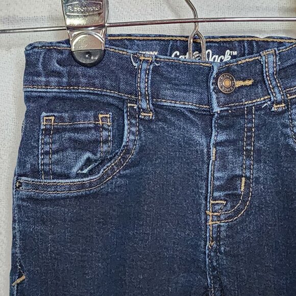 Cat and Jack Dark Wash Denim Slip On Adjustable Waist Stretch Skinny Jeans Sz 5T - Picture 6 of 16